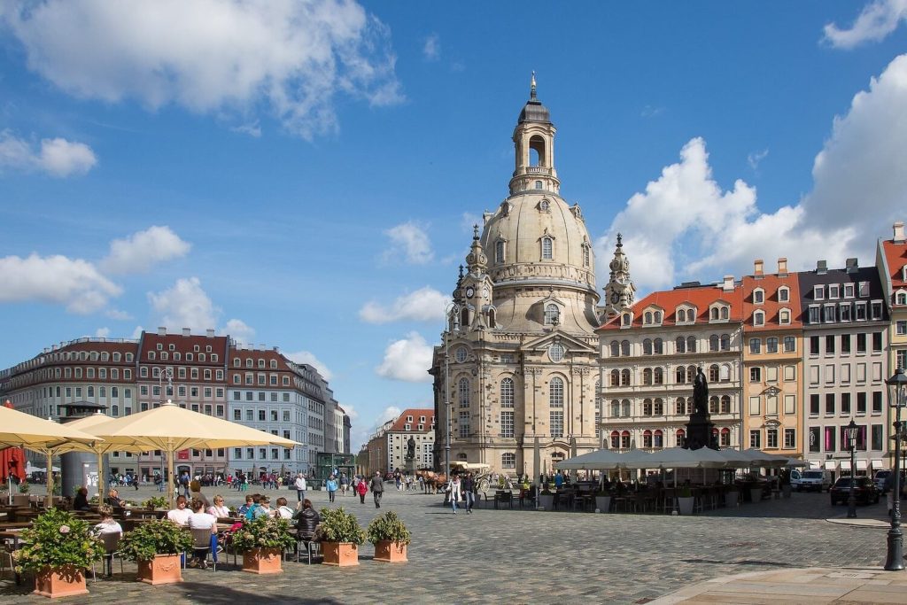 Frauenkirche on Neumarkt square in Dresden’s historic Old Town