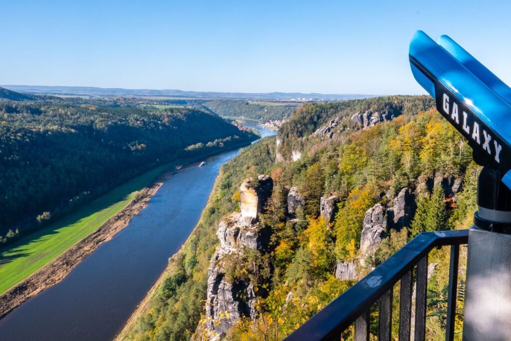Scenic viewpoint over the Elbe Valley in Saxon Switzerland