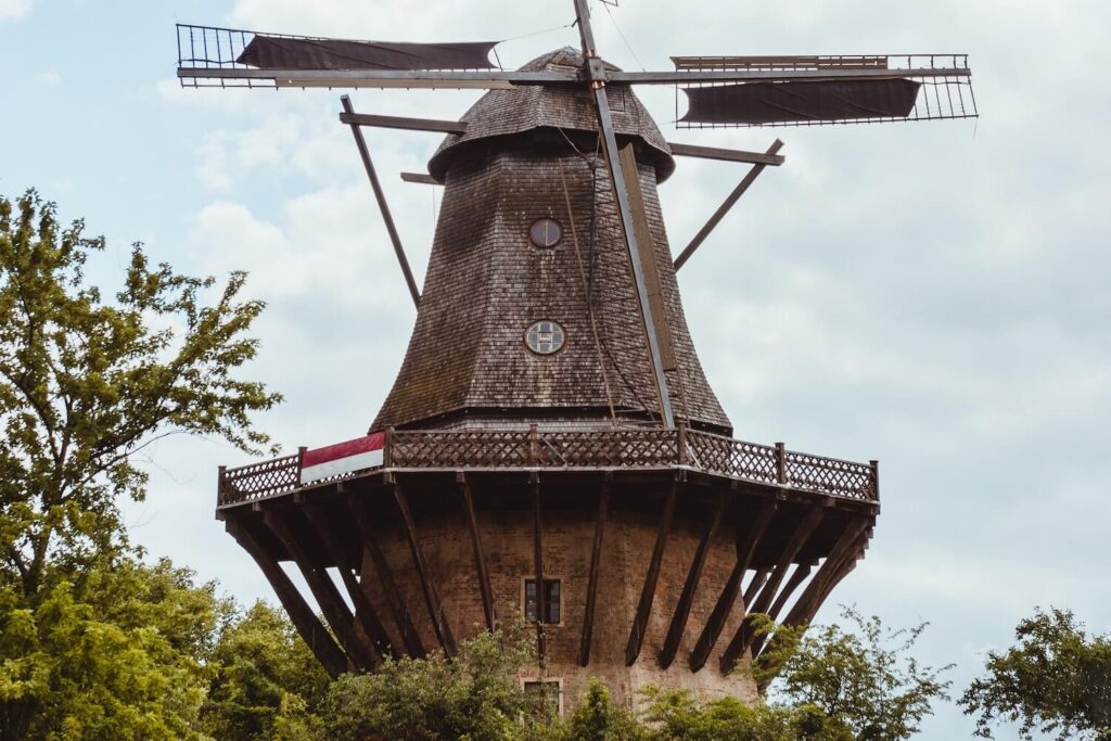 Historic windmill near Sanssouci Palace in Potsdam