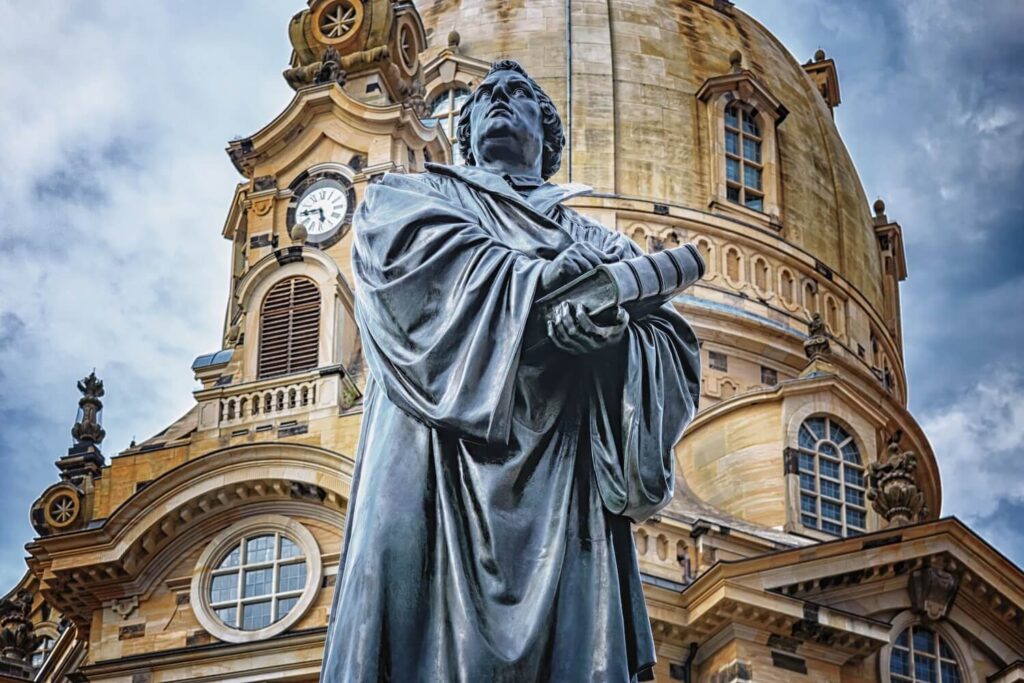 Martin Luther statue in front of Frauenkirche in Dresden’s Old Town