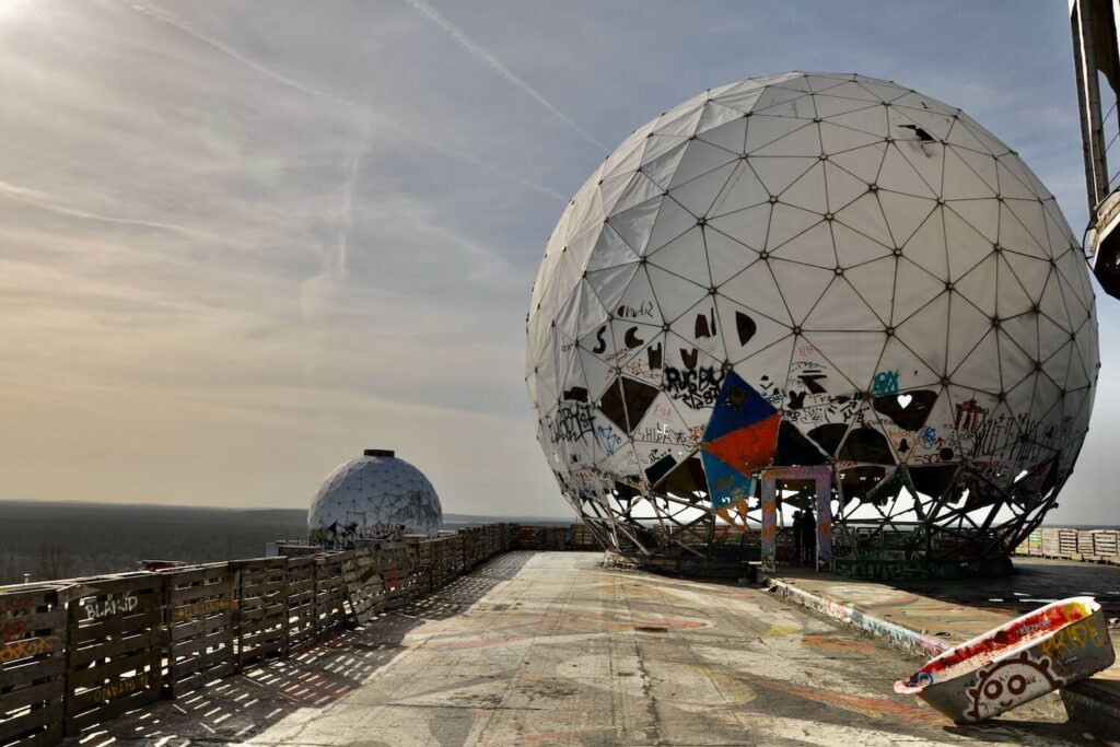Abandoned Teufelsberg radar domes in Berlin, a former Cold War listening station