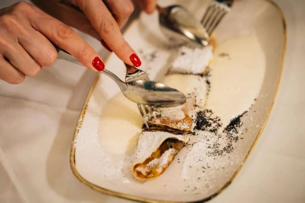 Traditional Viennese dessert served during a food tour in Vienna