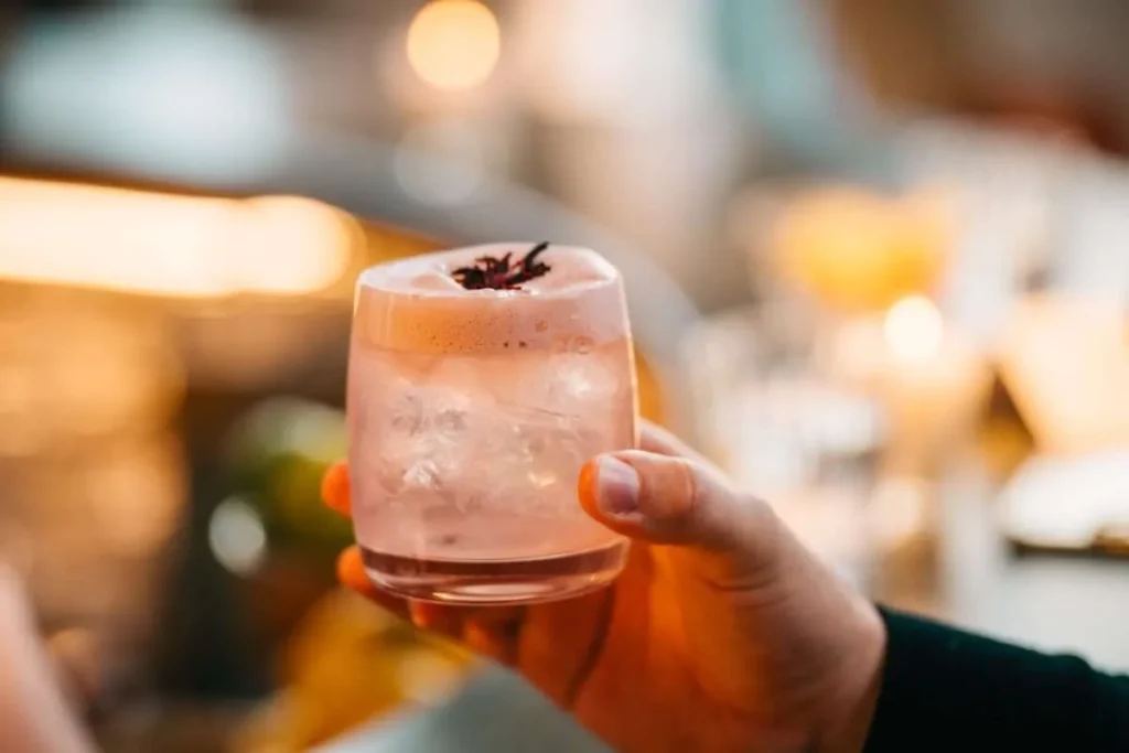 Pink cocktail, a staple served during in Vienna