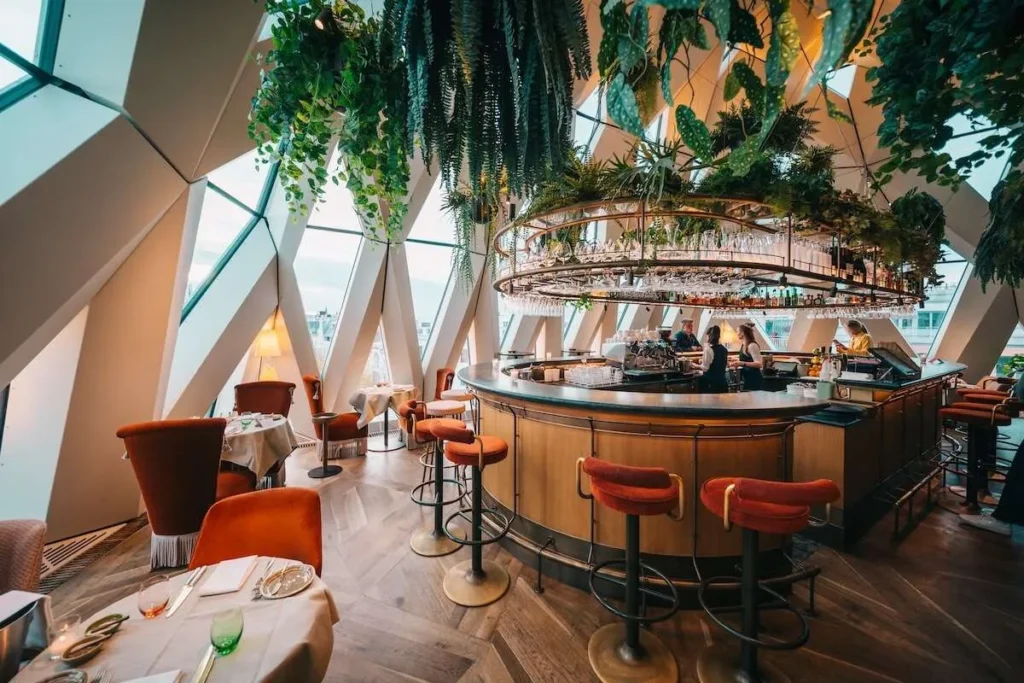 Stylish rooftop bar in Vienna visited during an evening nightlife tour