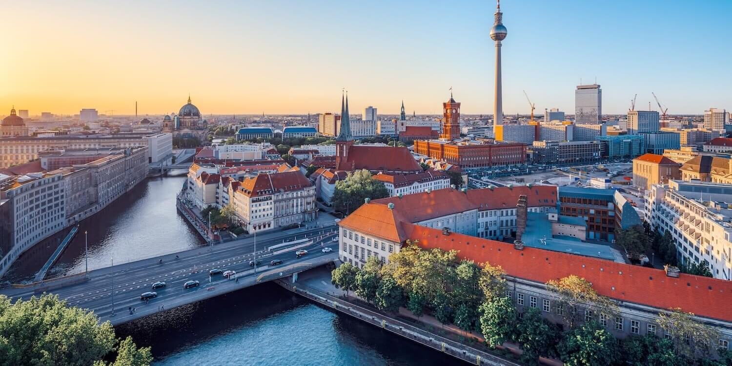 Berlin skyline with the TV Tower and River Spree, showing the city’s mix of historic and modern architecture